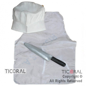 SET COCINERO DELANTAL-GORRO-PALO DE AMAS x 1